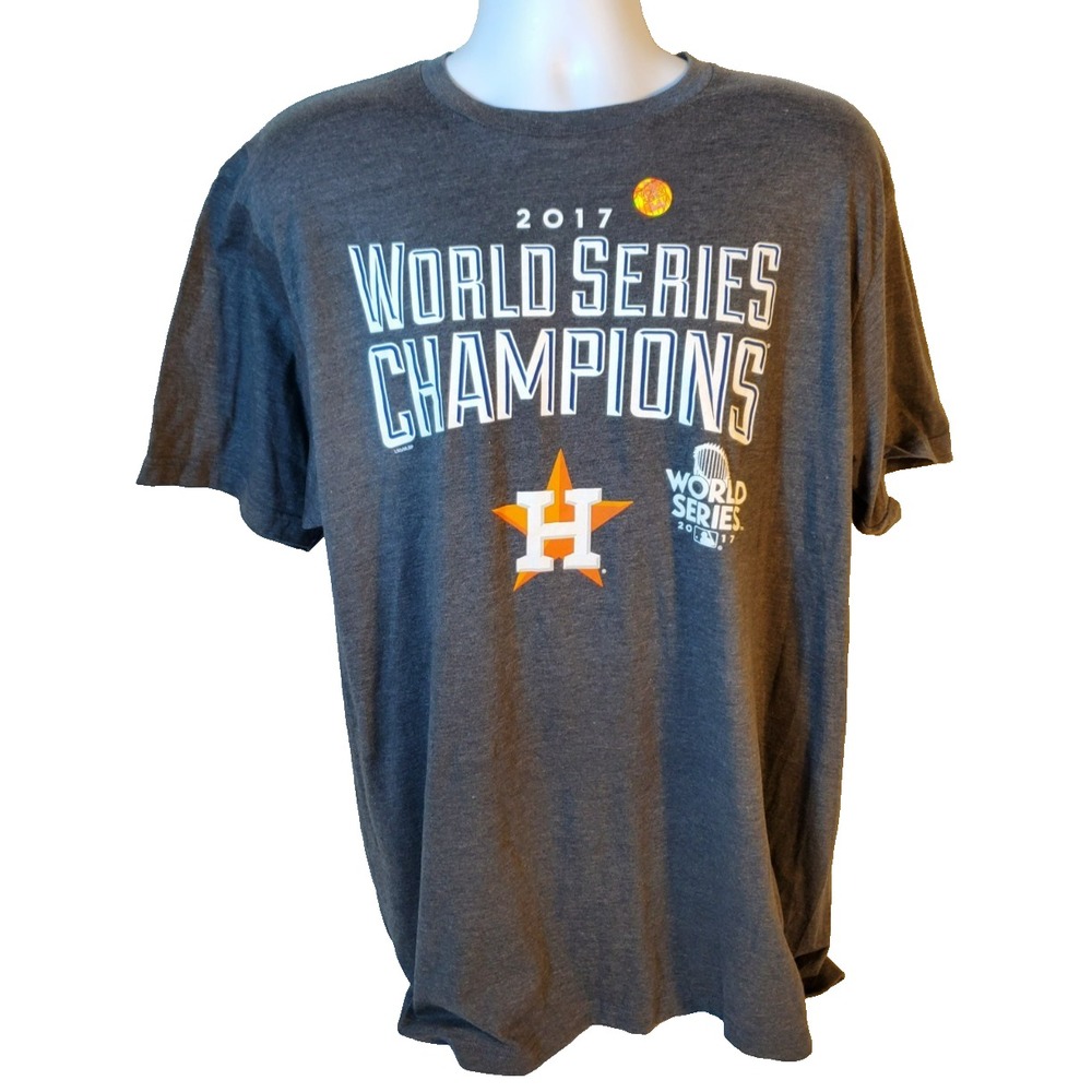 Houston Astros 2017 World Series Champions‎ Gray Shirt Soft Short Sleeves NWT